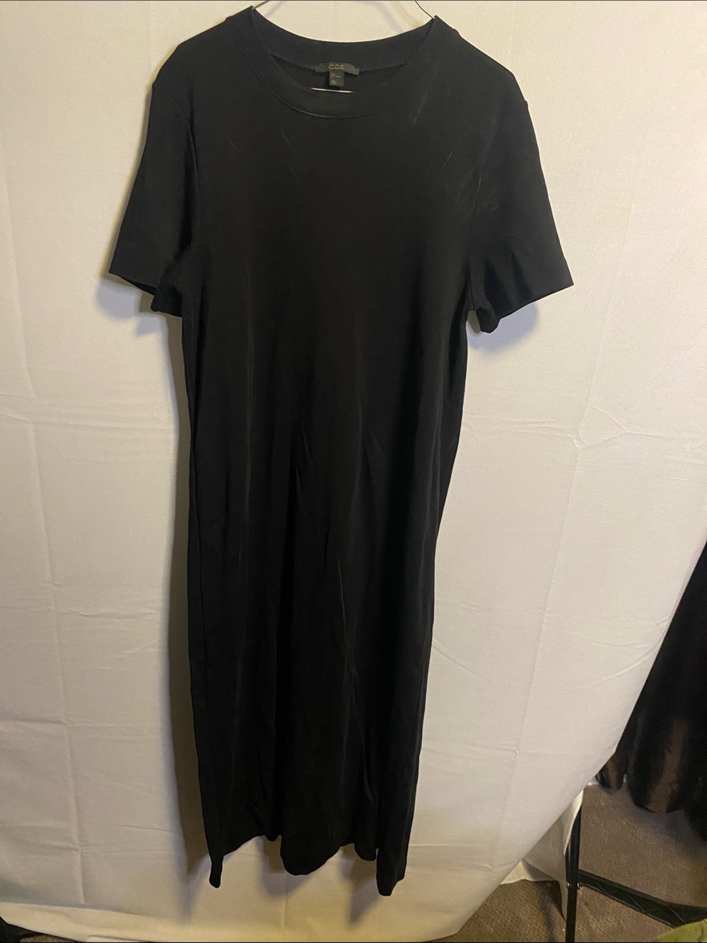 COS Black Short-Sleeve Maxi Dress - Crew Neck